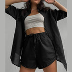 cambioprcaribe 2 piece outfit 02 Black / S Lounge Wear Summer Two Piece Set