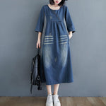 Abby 3/4 Sleeve Denim Midi Dress