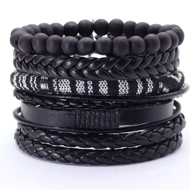 Akna 5 Pieces Set Leather Bracelet