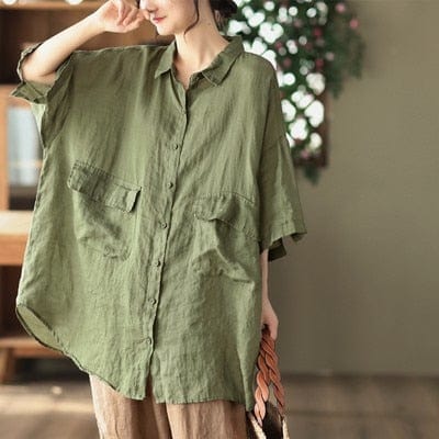 Kemie Oversized Short Sleeve Blouse