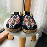 cambioprcaribe Asian Embroidery Hemp & Cotton Loafers