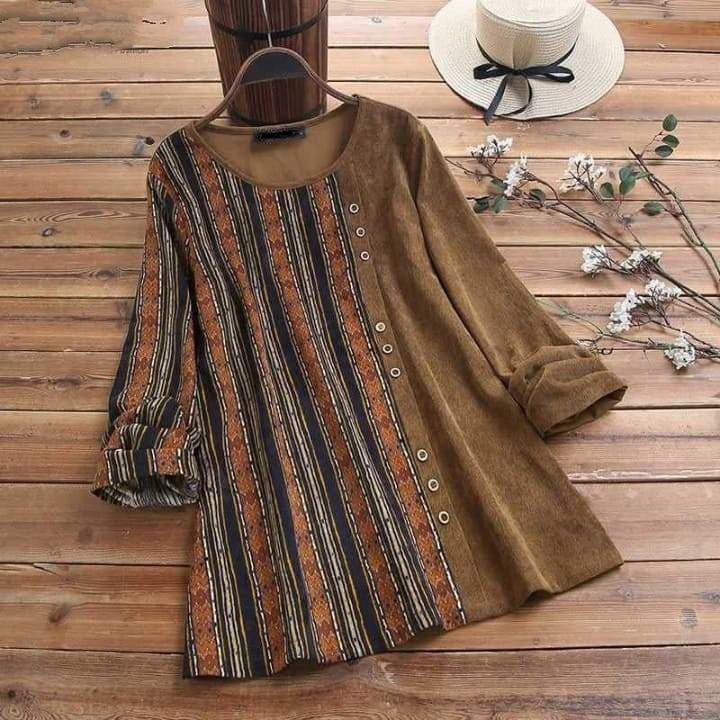 Autumn Vintage Corduroy Blouse