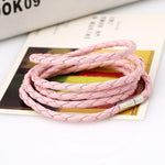 cambioprcaribe Baby Pink Braided Macrame Layered Bracelets