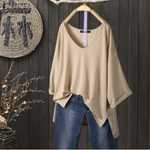 cambioprcaribe Beige / M Makenna Oversized Long Sleeve T-Shirt