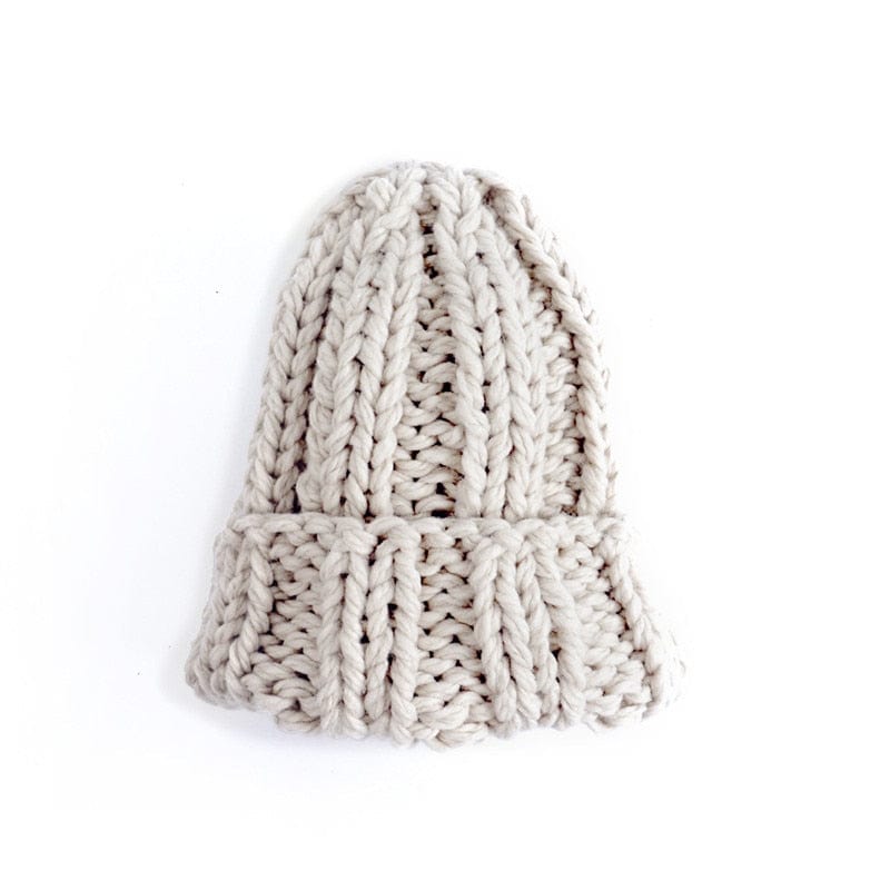 cambioprcaribe Beige Winter Warm Knitted Hat