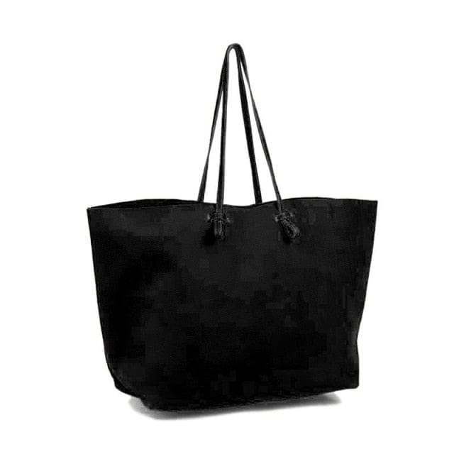 cambioprcaribe Black / about 45cm-8cm-35cm Large Capacity Handmade Leather Tote