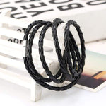 cambioprcaribe Black Braided Macrame Layered Bracelets