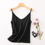 cambioprcaribe black / M Natasha silk linen Tank Top