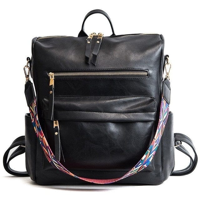 Multi Use Vegan Leather Tote Backpack