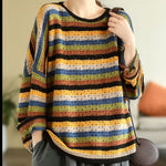 O-Neck Vintage Striped Sweater