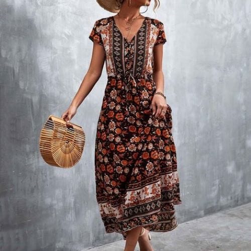 Samaj Boho Floral Dress