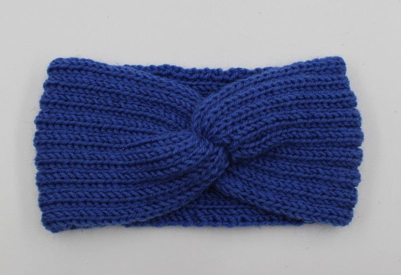 cambioprcaribe Blue Ear Knitted Knot Headband