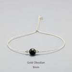 cambioprcaribe Bracelet Gold Obsidian Delicate Gemstone Bracelets