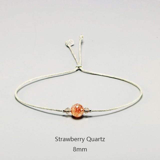 cambioprcaribe Bracelet Strawberry Quartz Delicate Gemstone Bracelets