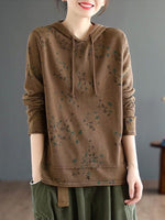 cambioprcaribe Brown / One Size / China Aranza Floral Hooded Pullover
