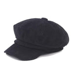 cambioprcaribe Cap Black Vintage Corduroy Newsboy Cap