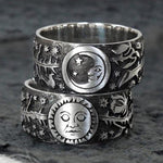 Carved Sun & Moon Vintage Ring
