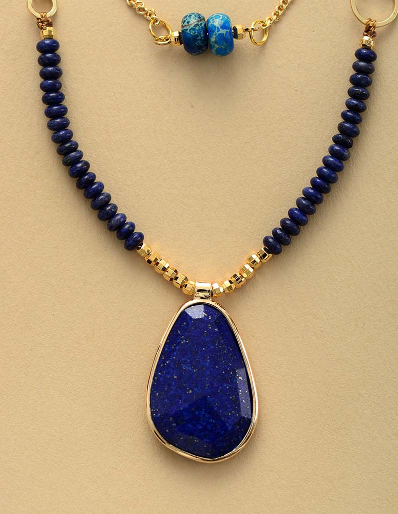 cambioprcaribe Choker Necklaces Lapis Lazuli Pendant