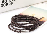 cambioprcaribe Dark Brown Braided Macrame Layered Bracelets