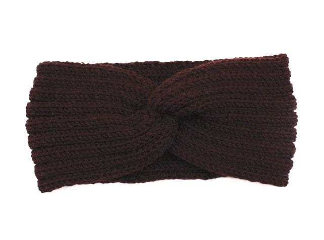 cambioprcaribe Dark Brown Ear Knitted Knot Headband