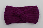 cambioprcaribe Dark Purple Ear Knitted Knot Headband