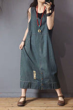 cambioprcaribe denim overall dress Ready To Go Denim Overall Dress