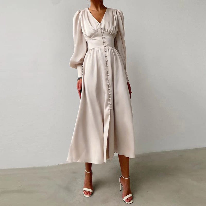 cambioprcaribe Dress Beige / XS Maliyah Elegant Midi Dress