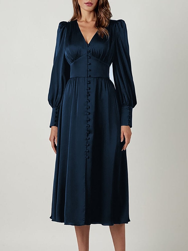 cambioprcaribe Dress Deep Blue / XS Maliyah Elegant Midi Dress