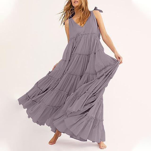 cambioprcaribe Dress Light Purple / XXL Scarlett Bohemian Ruffle Dress