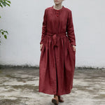 Loose Linen Chines Style Dress | Lotus