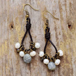 Handmade Pearls & Labradorite Earrings