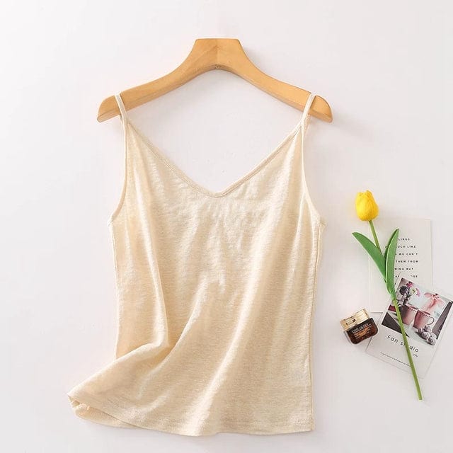 cambioprcaribe flesh / XXL Natasha silk linen Tank Top