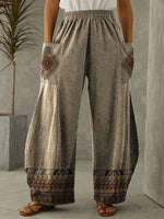 cambioprcaribe Gray / S Geo High Waist Wide Leg Pants