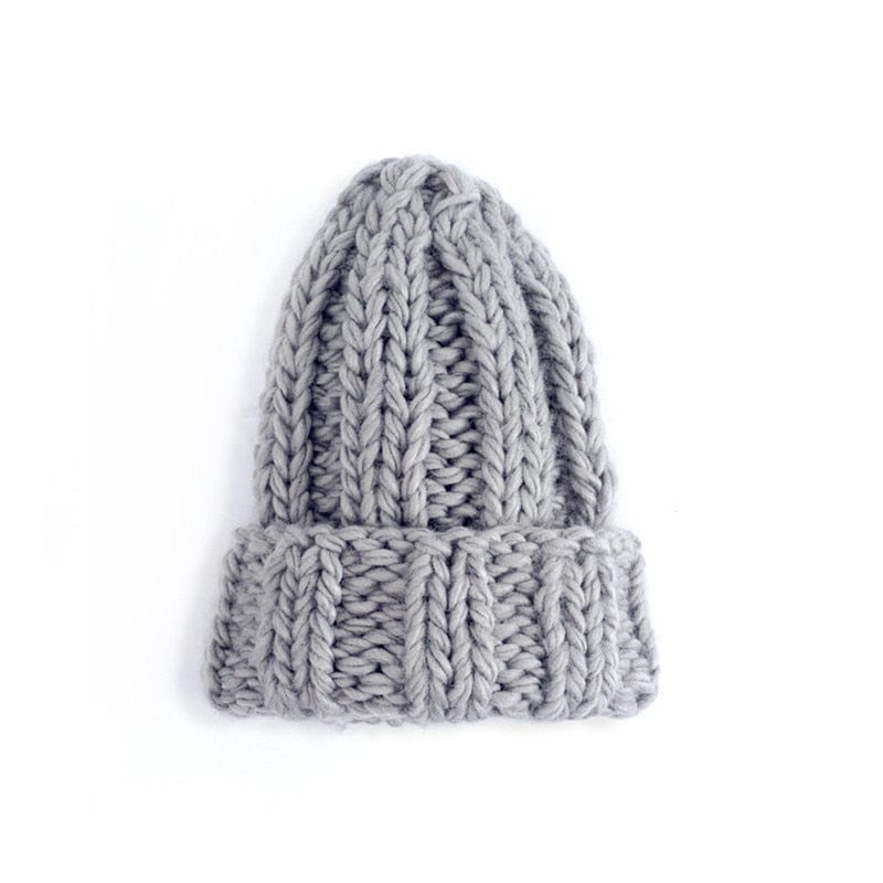 cambioprcaribe Gray Winter Warm Knitted Hat