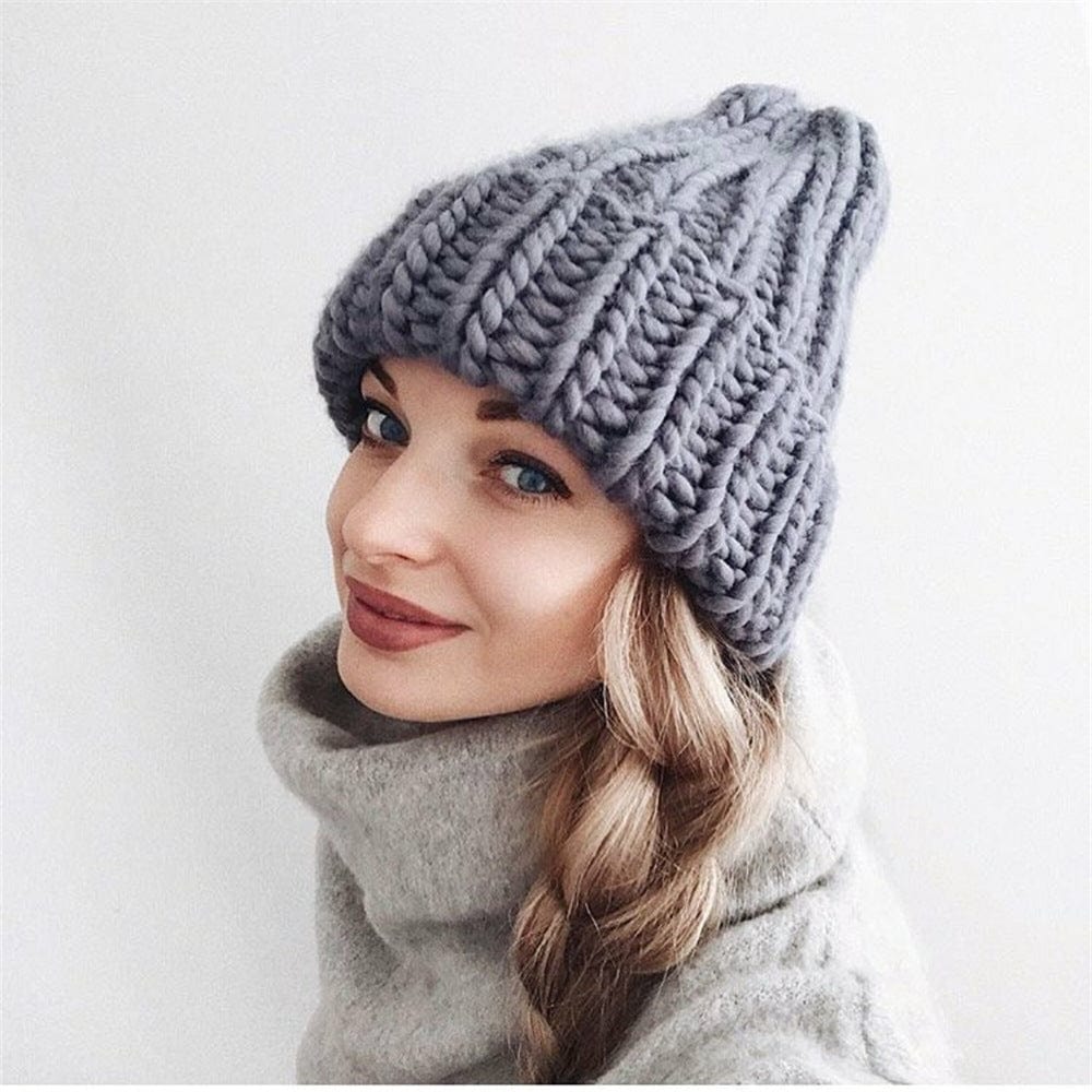 cambioprcaribe Gray Winter Warm Knitted Hat