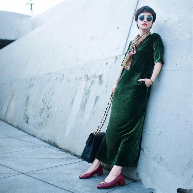 Plus Size Velvet Maxi Dress