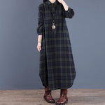 cambioprcaribe Green / M Vintage Loose Cotton Plaid Dress