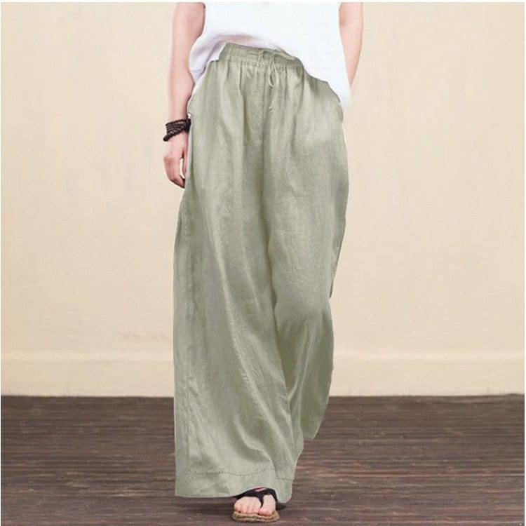 cambioprcaribe Grey / 5XL / Lithuania  Wide Leg Cotton Linen Pants