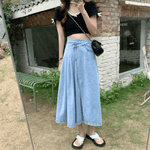 Hania Korean Style Asymmetrical Jeans Skirt