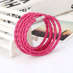 cambioprcaribe Hot Pink Braided Macrame Layered Bracelets