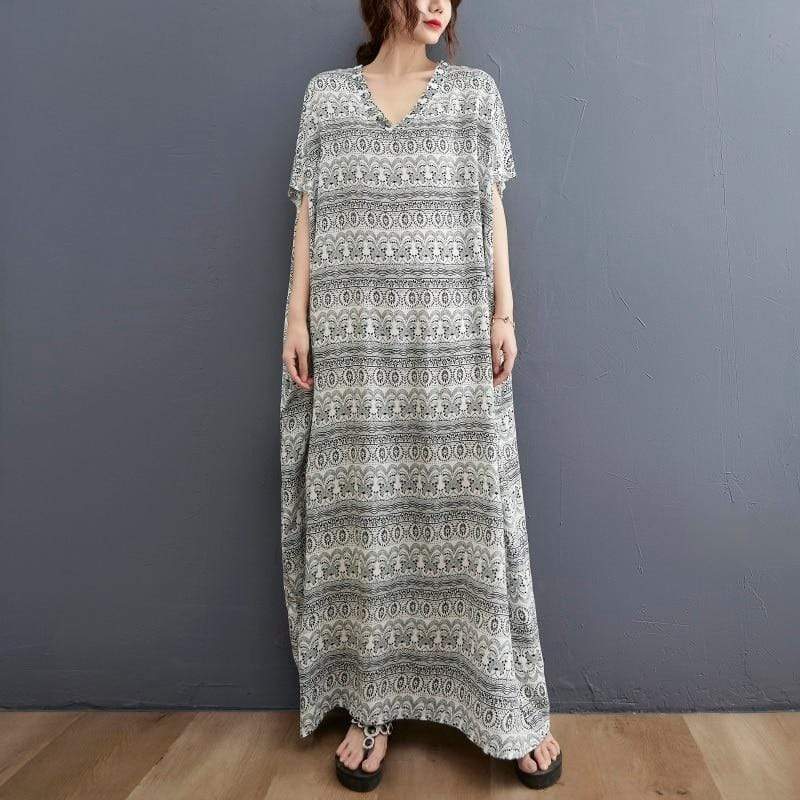 Indian Art Tribal Kaftan Dress