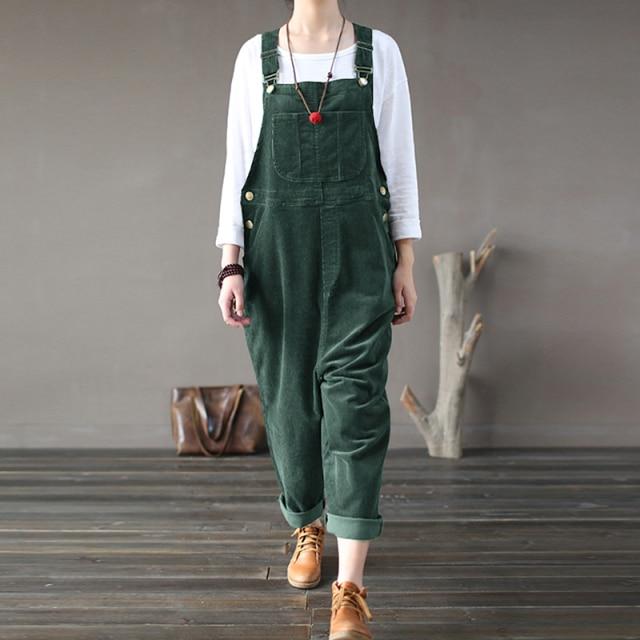 Vintage Loose Corduroy Overalls