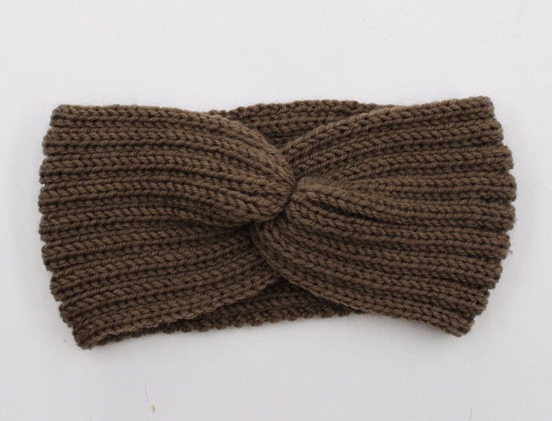 cambioprcaribe Khaki Ear Knitted Knot Headband