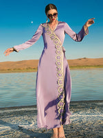 cambioprcaribe Light Purple / S The Oasis Long Sleeve Kaftan Dress