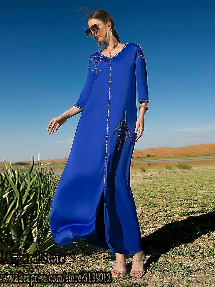 cambioprcaribe Marocain Satin Abaya Dress