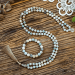 Matte Amazonite 108 Mala Beads Set