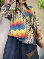 cambioprcaribe Multi-Colors / OneSize Harajuku Knitwear Printed Sweater