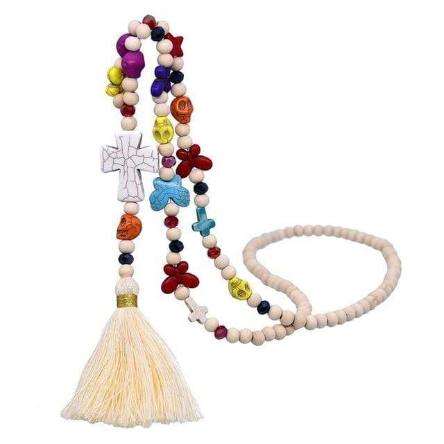 cambioprcaribe Necklace Boho Beaded Mala Necklace