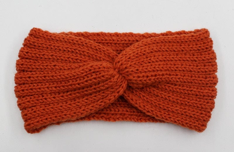 cambioprcaribe Orange Ear Knitted Knot Headband