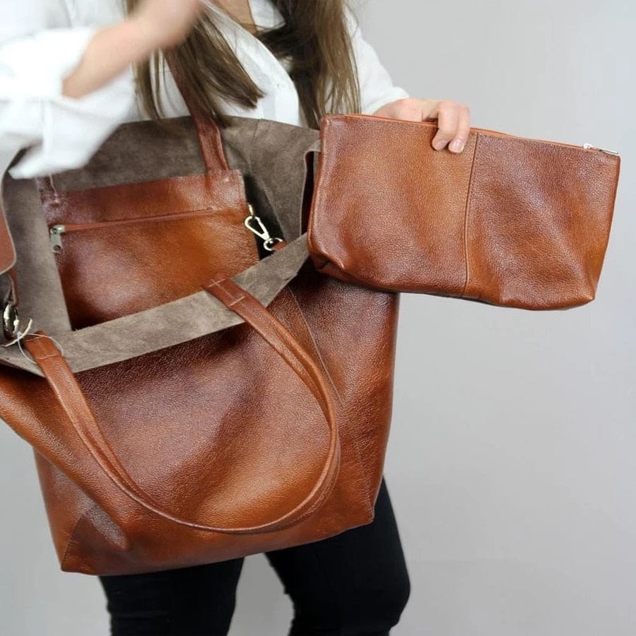 Over Large Pu Leather Shoulder Bag